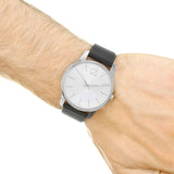 Calvin Klein City White Dial Black Leather Strap Watch For Men - K2G211C6 Authentic Buy Shop Now