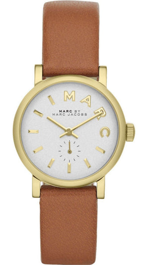 Marc Jacobs Baker White Dial Brown Leather Strap Watch for Women - MBM1317 Authentic Buy Shop Now