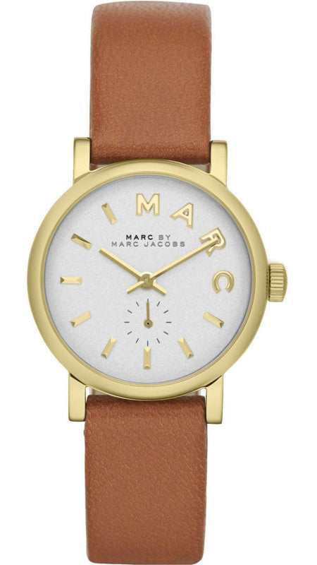 Marc Jacobs Baker White Dial Brown Leather Strap Watch for Women - MBM1317 Authentic Buy Shop Now