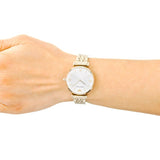 Emporio Armani Gianni T Bar Silver Dial Gold Stainless Steel Strap Watch For Women - AR1877 Authentic Buy Shop Now
