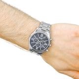 Hugo Boss Ambassador Chronograph Black Dial Silver Steel Strap Watch For Men - HB1513196 Authentic Buy Shop Now
