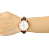 Fossil Boyfriend White Dial Brown Leather Strap Watch for Women - ES3616 Authentic Buy Shop Now