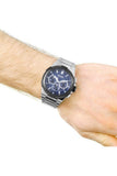 Hugo Boss Supernova Chronograph Blue Dial Silver Steel Strap Watch for Men - 1513360 Authentic Buy Shop Now