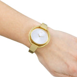 Calvin Klein Impetuous White Dial Gold Steel Strap Watch for Women - K4F2N516 Authentic Buy Shop Now