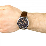 Fossil Townsman Automatic Black Dial Brown Leather Strap Watch for Men - ME3061 Authentic Buy Shop Now