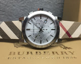 Burberry The City Nova White Dial Checked Brown Leather Strap Watch for Men - BU9357 Authentic Buy Shop Now