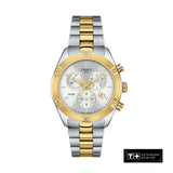 Tissot PR 100 Sport Chic Chronograph Silver Dial Two Tone Steel Strap Watch For Women - T101.917.22.031.00 Authentic Buy Shop Now