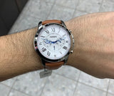 Fossil Grant Chronograph White Dial Brown Leather Strap Watch for Men - FS5060 Authentic Buy Shop Now