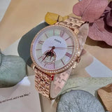 Fossil Jacqueline Analog Moonphase Mother of Pearl White Dial Rose Gold Steel Strap Watch for Women - ES5165 Authentic Buy Shop Now