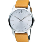 Calvin Klein City Quartz White Dial Light Brown Leather Strap Watch For Men - K2G21138 Authentic Buy Shop Now
