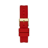 Guess Diamonds White Dial Red Rubber Strap Watch for Women - GW0431L1 Authentic Buy Shop Now