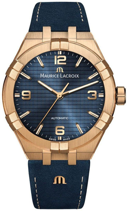 Maurice Lacroix Aikon Date Limited Edition Blue Dial Blue Leather Strap Watch For Men - AI1028-BRZ01-420-1 Authentic Buy Shop Now