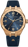 Maurice Lacroix Aikon Date Limited Edition Blue Dial Blue Leather Strap Watch For Men - AI1028-BRZ01-420-1 Authentic Buy Shop Now