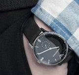 Emporio Armani Gianni Quartz Black Dial Black Leather Strap Watch For Men - AR0382 Authentic Buy Shop Now