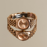 Michael Kors Lexington Three Hand Rose Gold Dial Rose Gold Steel Strap Watch For Women - MK4739 Authentic Buy Shop Now