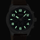Fossil Brox Multifunction Green Dial Brown Leather Strap Watch for Men - BQ2801 Authentic Buy Shop Now