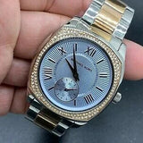 Michael Kors Bryn Quartz Blue Dial Two Tone Steel Strap Watch For Women - MK6136 Authentic Buy Shop Now