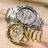 Guess King Quartz Silver Dial Silver Steel Strap Watch For Men - GW0497G1 Authentic Buy Shop Now
