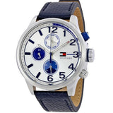 Tommy Hilfiger Jackson Silver Dial Black Leather Strap Watch for Men - 1791240 Authentic Buy Shop Now
