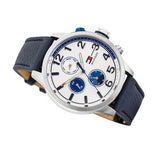 Tommy Hilfiger Jackson Silver Dial Black Leather Strap Watch for Men - 1791240 Authentic Buy Shop Now