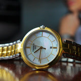 Tissot Flamingo Mother of Pearl White Dial Two Tone Steel Strap Watch For Women - T094.210.22.111.01 Authentic Buy Shop Now