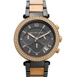 Michael Kors Parker Chronograph Grey Dial Two Tone Steel Strap Watch For Women - MK6440 Authentic Buy Shop Now