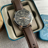 Fossil Grant Chronograph Black Dial Brown Leather Strap Watch for Men - FS4813 Authentic Buy Shop Now