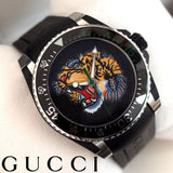 Gucci Dive Tiger Black Dial Black Rubber Strap Watch For Men - YA136318 Authentic Buy Shop Now