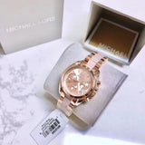 Michael Kors Bradshaw Rose Gold Dial Two Tone Steel Strap Watch for Women - MK6066 Authentic Buy Shop Now