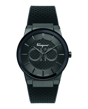 Salvatore Ferragamo Sapphire Black Dial Black Rubber Strap Watch for Men - SFHP00320 Authentic Buy Shop Now