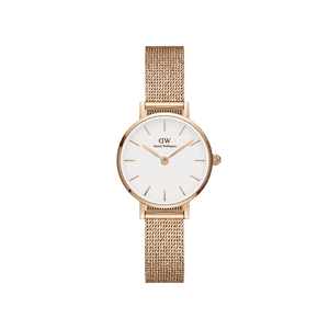 Daniel Wellington Petite Melrose White Dial Rose Gold Mesh Strap Watch For Women - DW00100305 Authentic Buy Shop Now