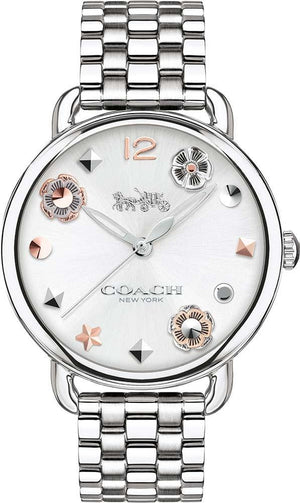 Coach Delancey White Dial Silver Steel Strap Watch for Women - 14502810 Authentic Buy Shop Now
