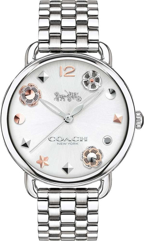 Coach Delancey White Dial Silver Steel Strap Watch for Women - 14502810 Authentic Buy Shop Now
