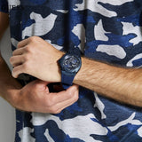 Guess Legacy Blue Dial Blue Rubber Strap Watch for Men - W1049G7 Authentic Buy Shop Now