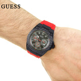 Guess Legacy Black Dial Red Silicone Strap Watch for Men - W1049G6 Authentic Buy Shop Now