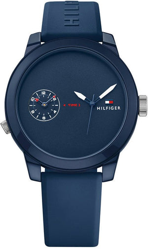 Tommy Hilfiger Denim Quartz Blue Dial Blue Rubber Strap Watch for Men - 1791325 Authentic Buy Shop Now