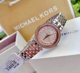 Michael Kors Darci Rose Gold Dial Silver Steel Strap Watch for Women - MK3446 Authentic Buy Shop Now