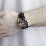 Guess Exec Chronograph Brown Dial Brown Leather Strap Watch For Men - W0076G4 Authentic Buy Shop Now