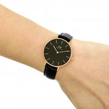 Daniel Wellington Petite Sheffield Black Dial Black Leather Strap Watch For Women - DW00100168 Authentic Buy Shop Now