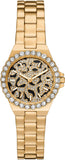 Michael Kors Lennox Three Hand Black Dial Gold Steel Strap Watch For Women - MK7394 Authentic Buy Shop Now