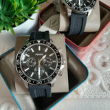 Fossil Bannon Multifunction Black Dial Black Silicone Strap Watch for Men - BQ2494 Authentic Buy Shop Now