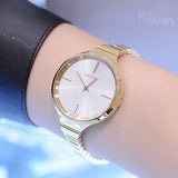 Calvin Klein Lively White Dial Gold Steel Strap Watch for Women - K4U23526 Authentic Buy Shop Now
