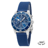 Breitling Superocean Heritage Chronograph 44 Blue Dial Blue Mesh Bracelet Watch for Men - A13313161C1S1 Authentic Buy Shop Now