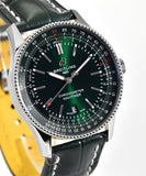 Breitling Navitimer Automatic 41mm Green Dial Green Leather Strap Watch for Men - A17326361L1P1 Authentic Buy Shop Now