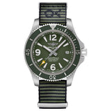 Breitling Superocean Automatic 44mm Outerknown Green Dial Green Nylon Strap Watch for Men - A17367A11L1W1 Authentic Buy Shop Now