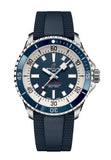 Breitling Superocean Automatic 42mm Blue Dial Blue Rubber Strap Watch for Men - A17375E71C1S1 Authentic Buy Shop Now