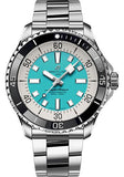 Breitling Superocean Automatic 44mm Turquoise Dial Silver Steel Strap Watch for Men - A17376211L2A1 Authentic Buy Shop Now