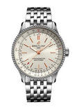 Breitling Navitimer Automatic 35 White Dial Silver Steel Strap Watch for Men - A17395F41G1A1 Authentic Buy Shop Now