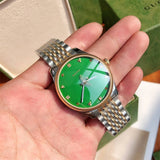 Gucci G Timeless Quartz Green Dial Two Tone Steel Strap Watch For Men - YA1264182 Authentic Buy Shop Now