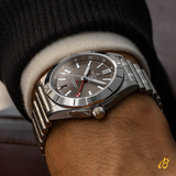 Breitling Chronomat GMT 40 Brown Dial Silver Steel Strap Watch for Men - A32398101M1A1 Authentic Buy Shop Now
